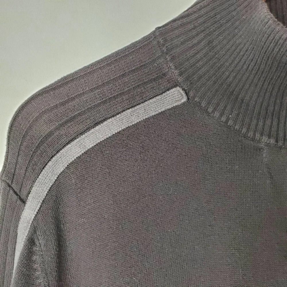 Calvin Klein Jeans Quarter Zip Pullover Sweater Gray Size Large